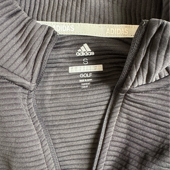 Adidas Womens Textured Full Zip Light Jacket Mock Neck Pockets Thumbholes Cuffs - Picture 3 of 8